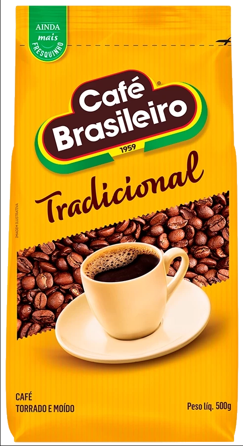 Café Torrado E Moído Tradicional Café Brasileiro Pacote 500g