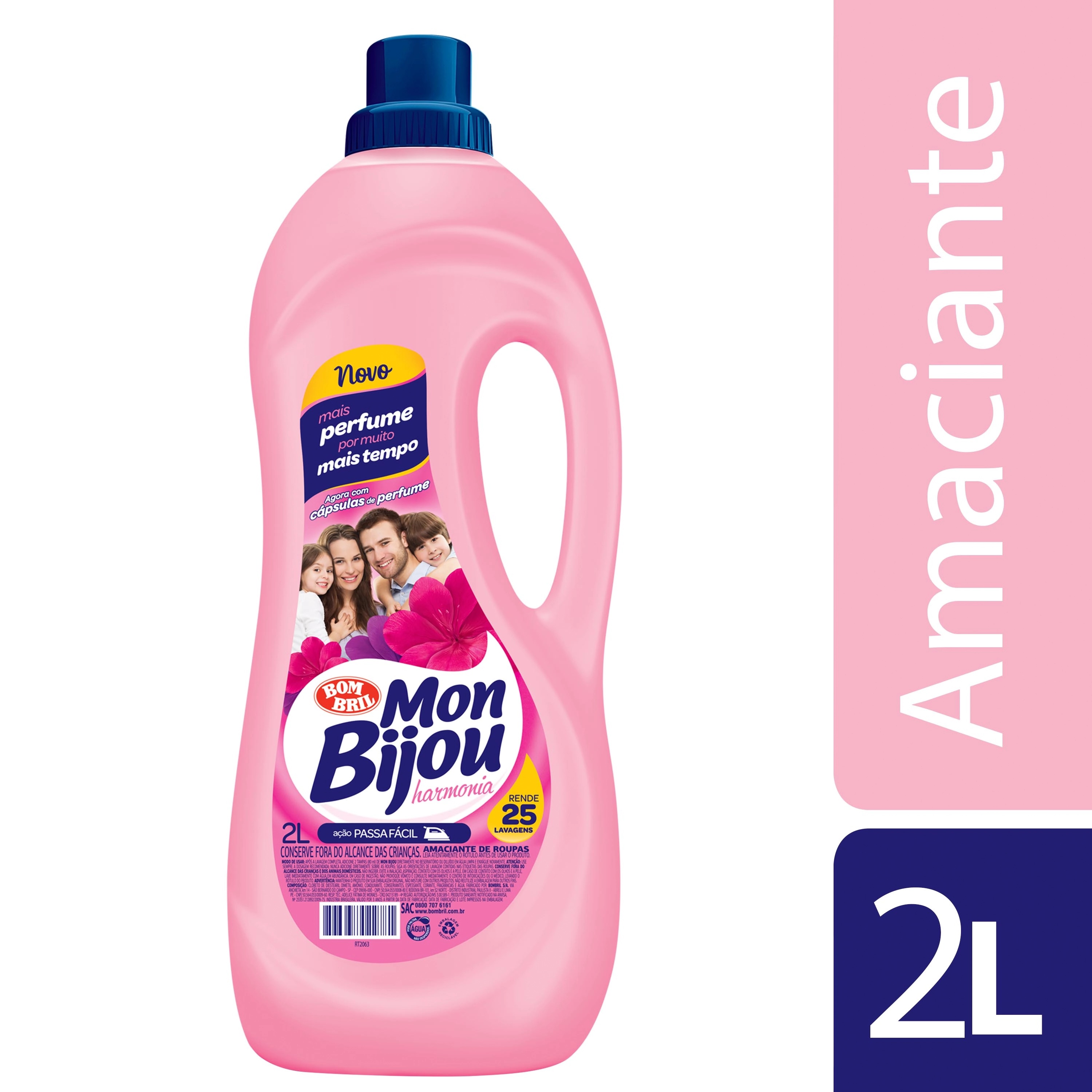 Amaciante Mon Bijou P Facil Rosa 6x2000 Harm | Amaciante.mon Bijou Harmonia 2lts