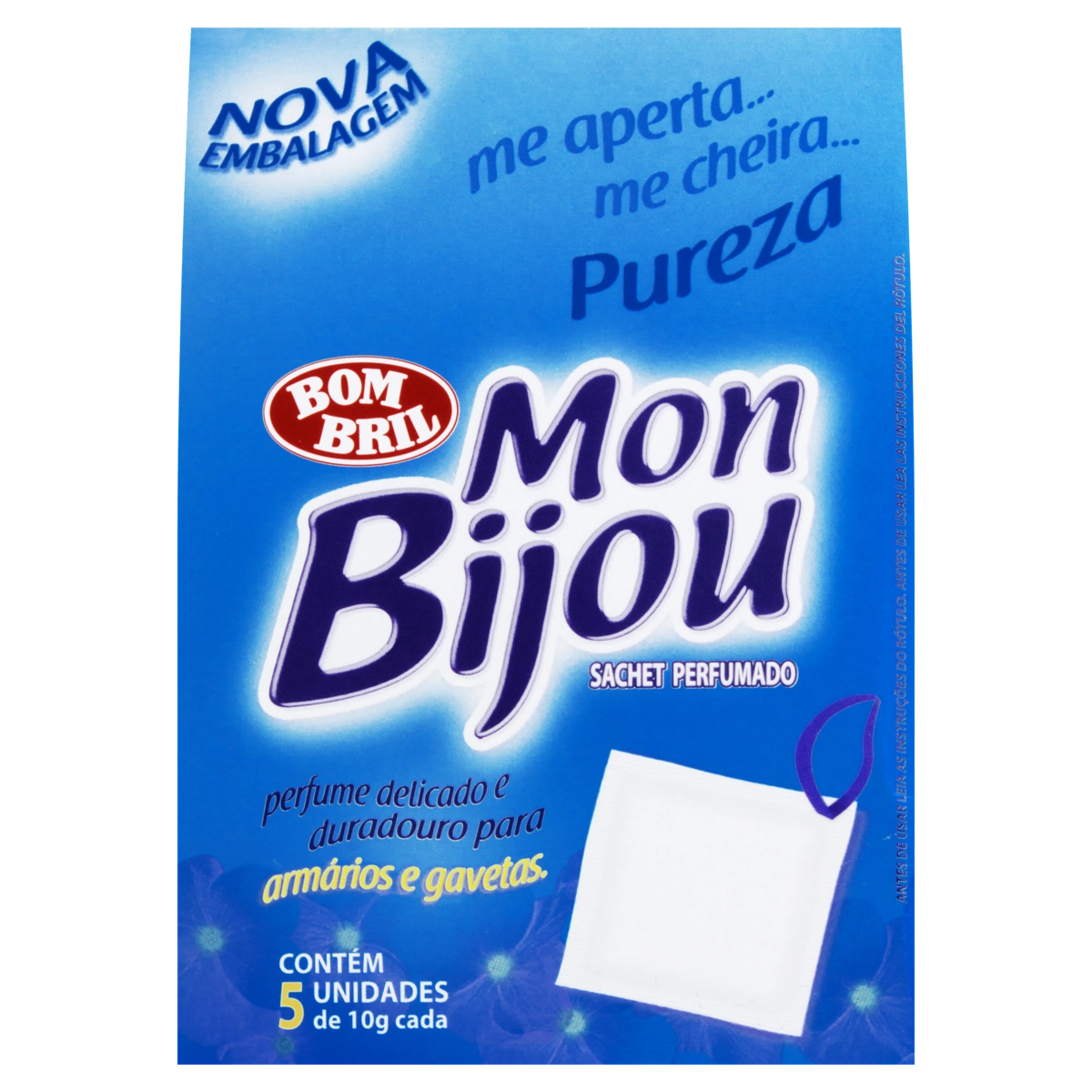 Sachet Perfumado Pureza Mon Bijou Caixa 50g 5 Unidades