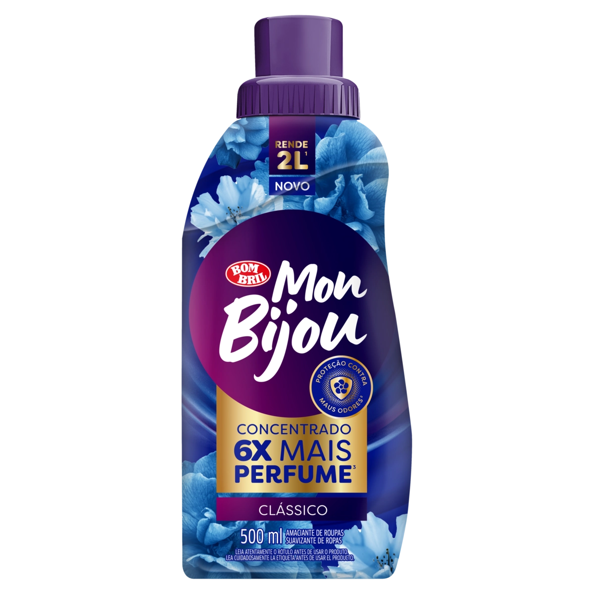 Amaciante De Roupa Concentrado Clássico Mon Bijou Frasco 500ml