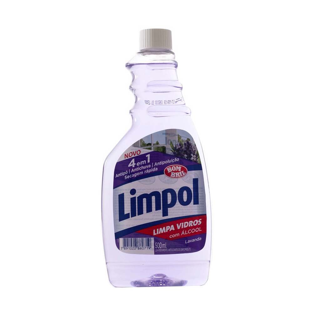 Limp Vidros Limpol Alcool 4/ 1 Refil 500ml
