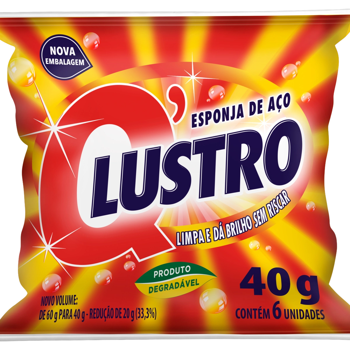 Esponja Aço Qlustro 40g 6 Unidades