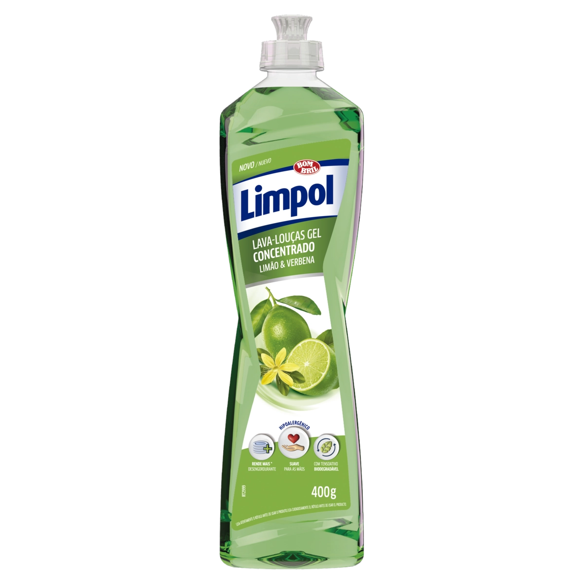 Lava Louças Gel Concentrado Limão Verbena Limpol Squeeze 400g