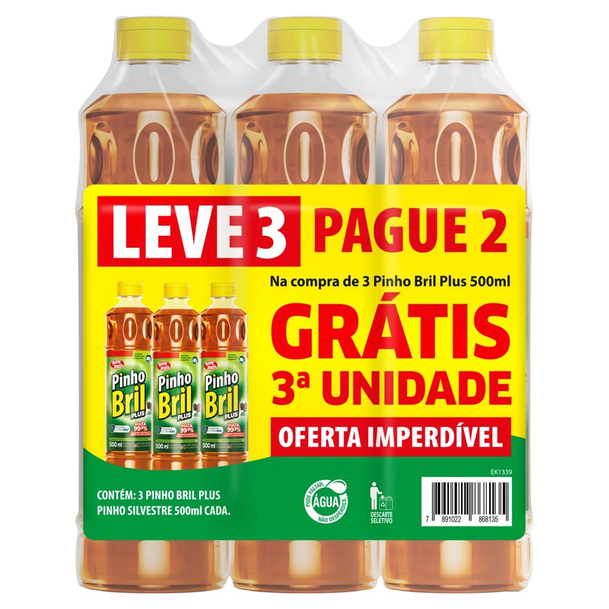 Desinfetante Pinho Bril Bombril 500ml Lv3 Pg2
