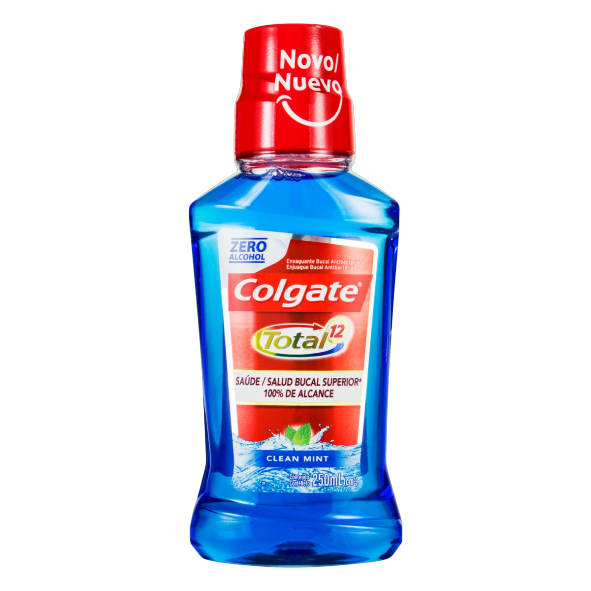 Enxaguante Bucal Antibacteriano Zero álcool Clean Mint Colgate Total 12 Frasco 250ml