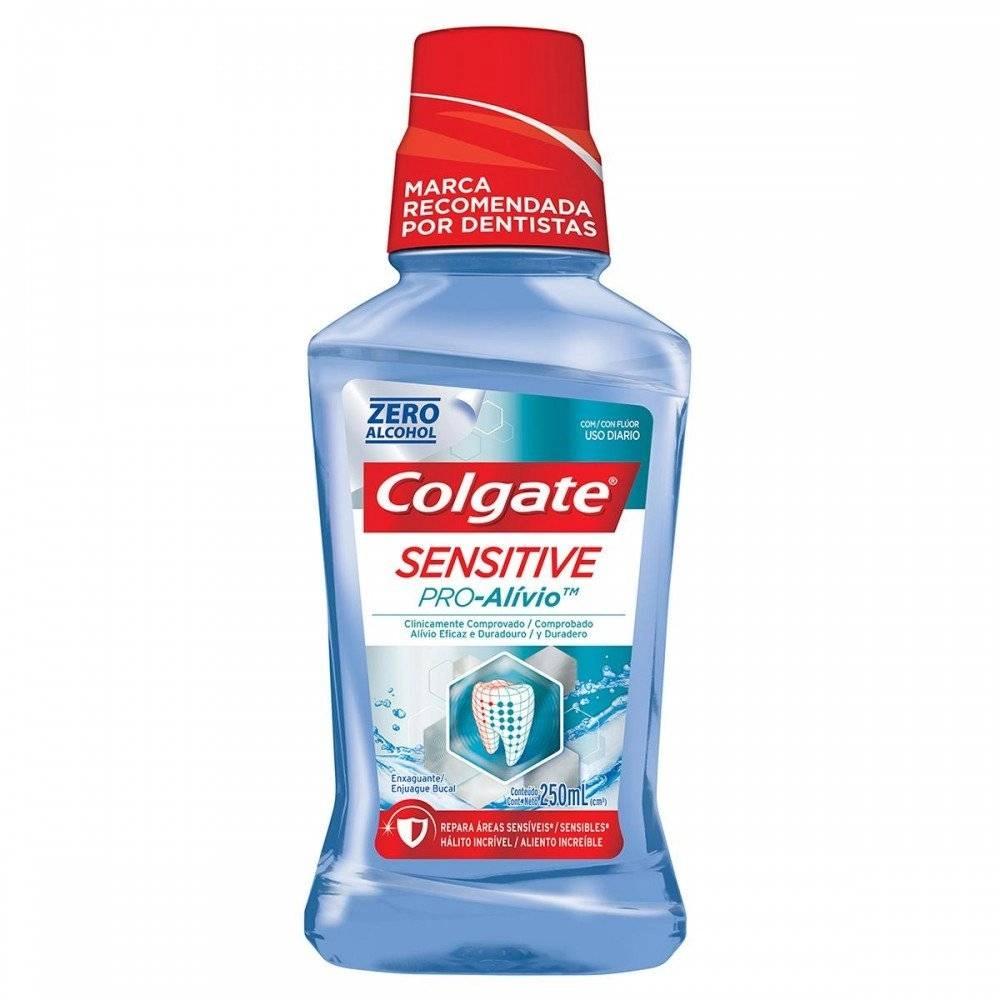 Enxaguante Bucal Zero álcool Menta Colgate Sensitive Pro Alívio Frasco 250ml