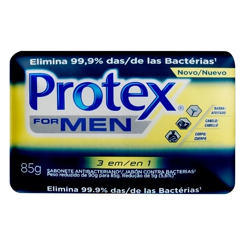 Sabonete Barra Antibacteriano Protex Men 3x1 Extra Power Envoltório 85g
