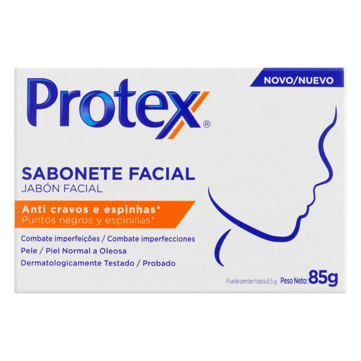 Sabonete Barra Anti Cravos E Espinhas Facial Protex Caixa 85g