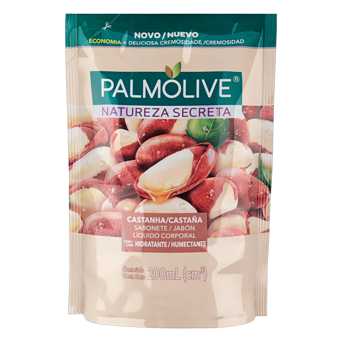 Sabonete Líquido Hidratante Castanha Palmolive Natureza Secreta Sachê 200ml Refil