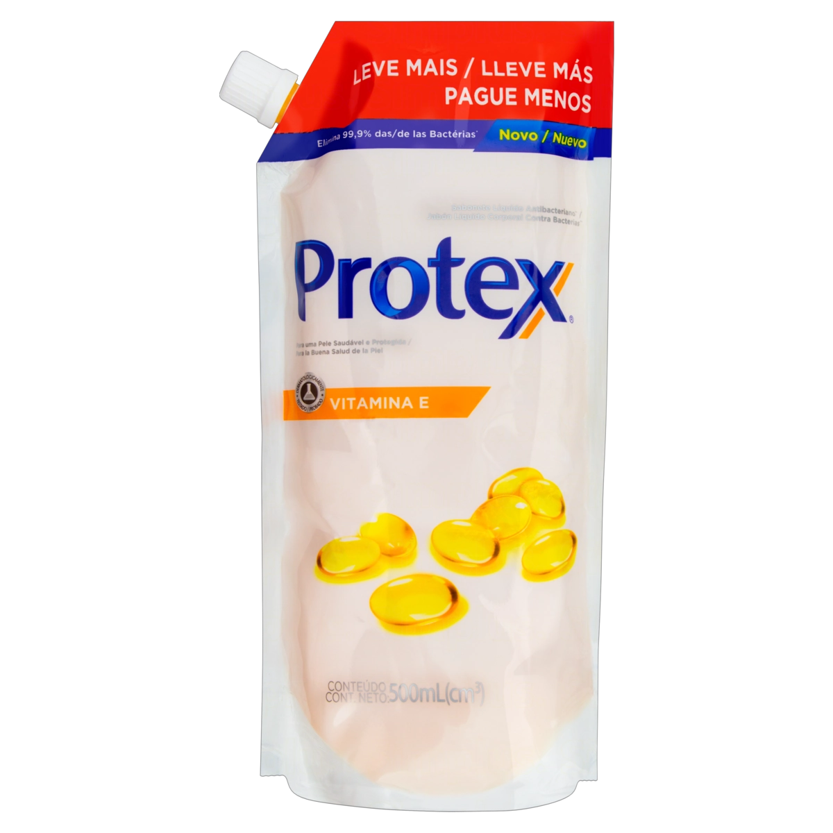 Sabonete Líquido Antibacteriano Protex Vitamina E Sachê 500ml Refil Leve Mais Pague Menos