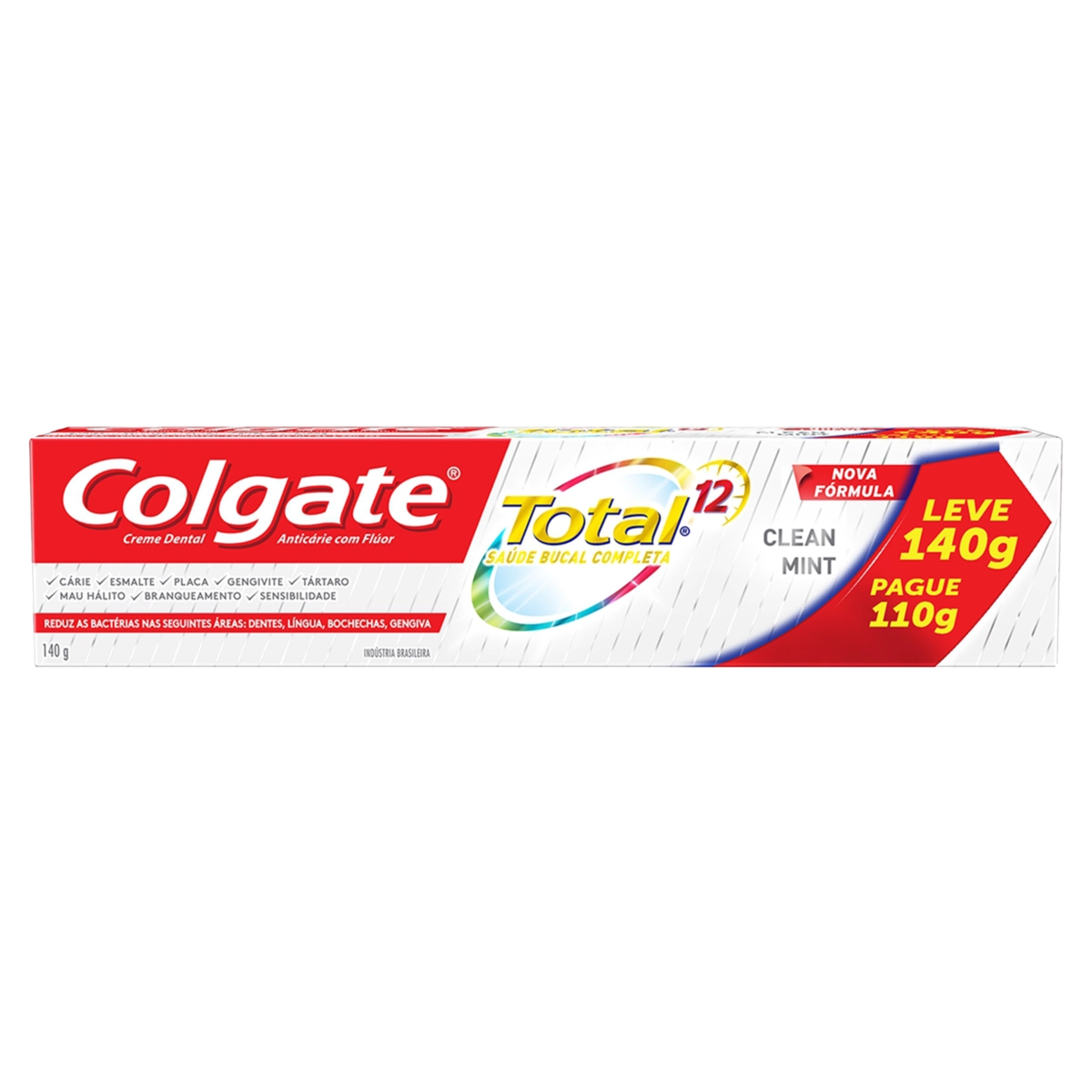 Creme Dental Clean Mint Colgate Total 12 Caixa Leve 140g Pague 110g