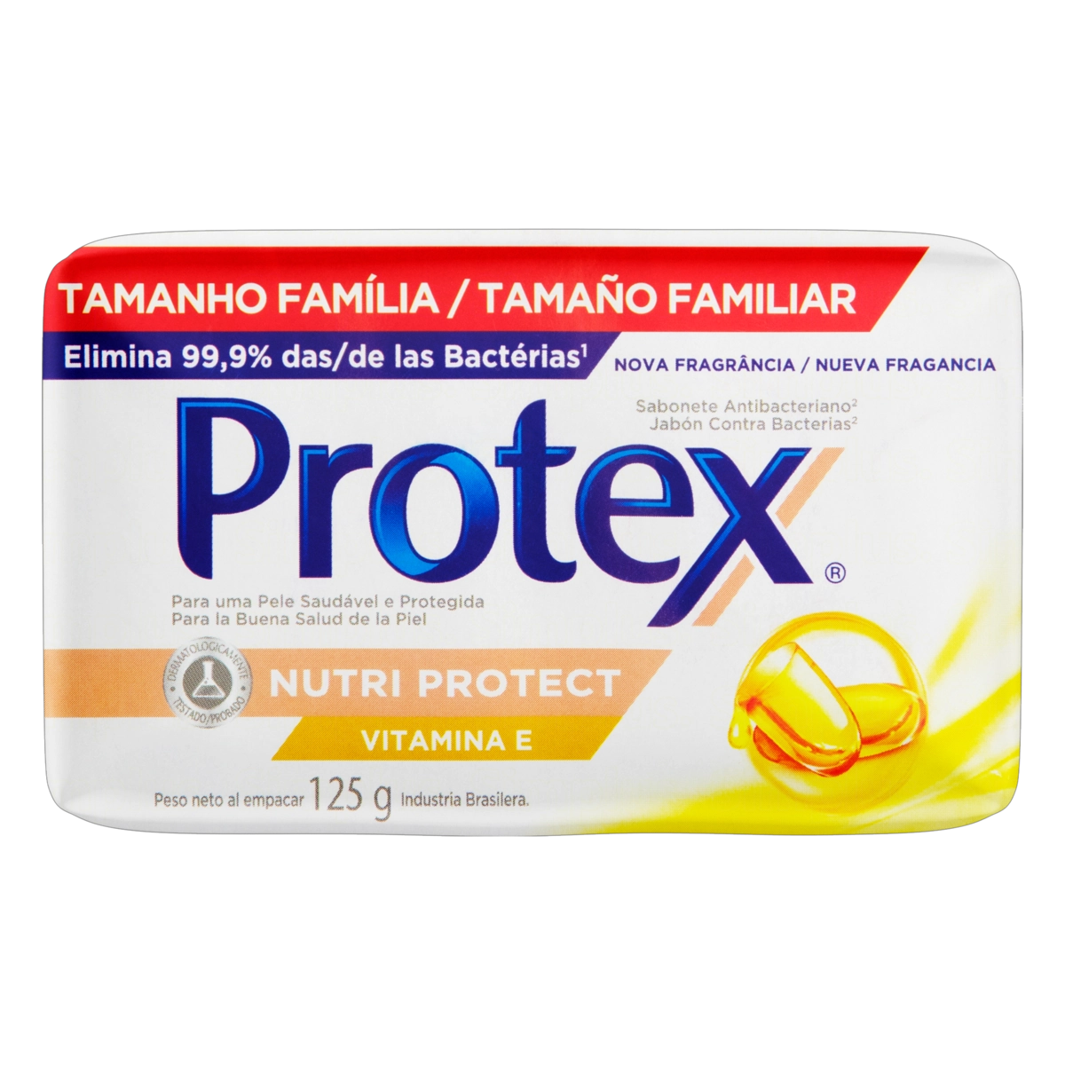 Sabonete Barra Antibacteriano Protex Nutri Protect Vitamina E Envoltório 125g Tamanho Família