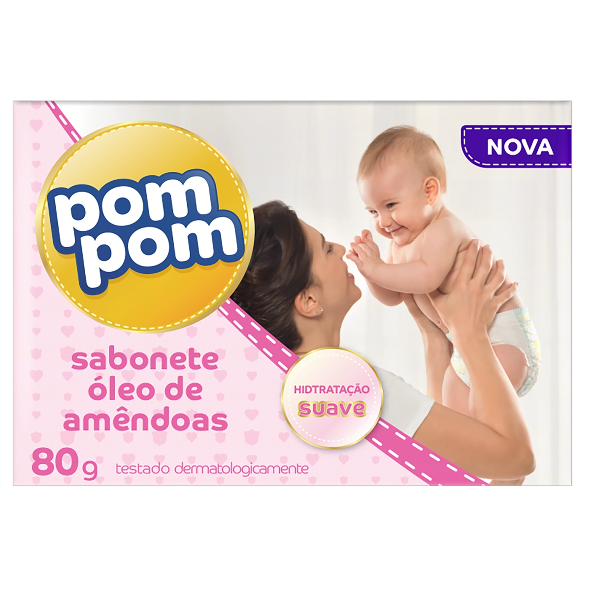 Sabonete Infantil Barra Hidratação Suave óleo De Amêndoas Pom Pom Caixa 70g