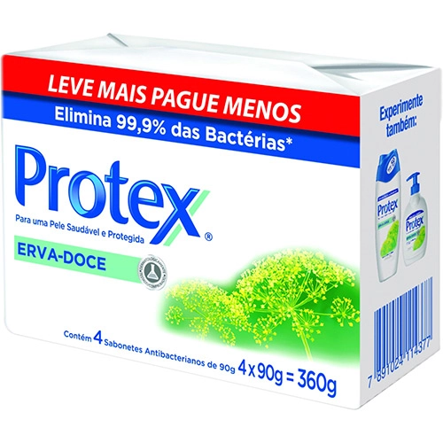 Sabonete Em Barra Protex Erva Doce 4 Unidades Pack