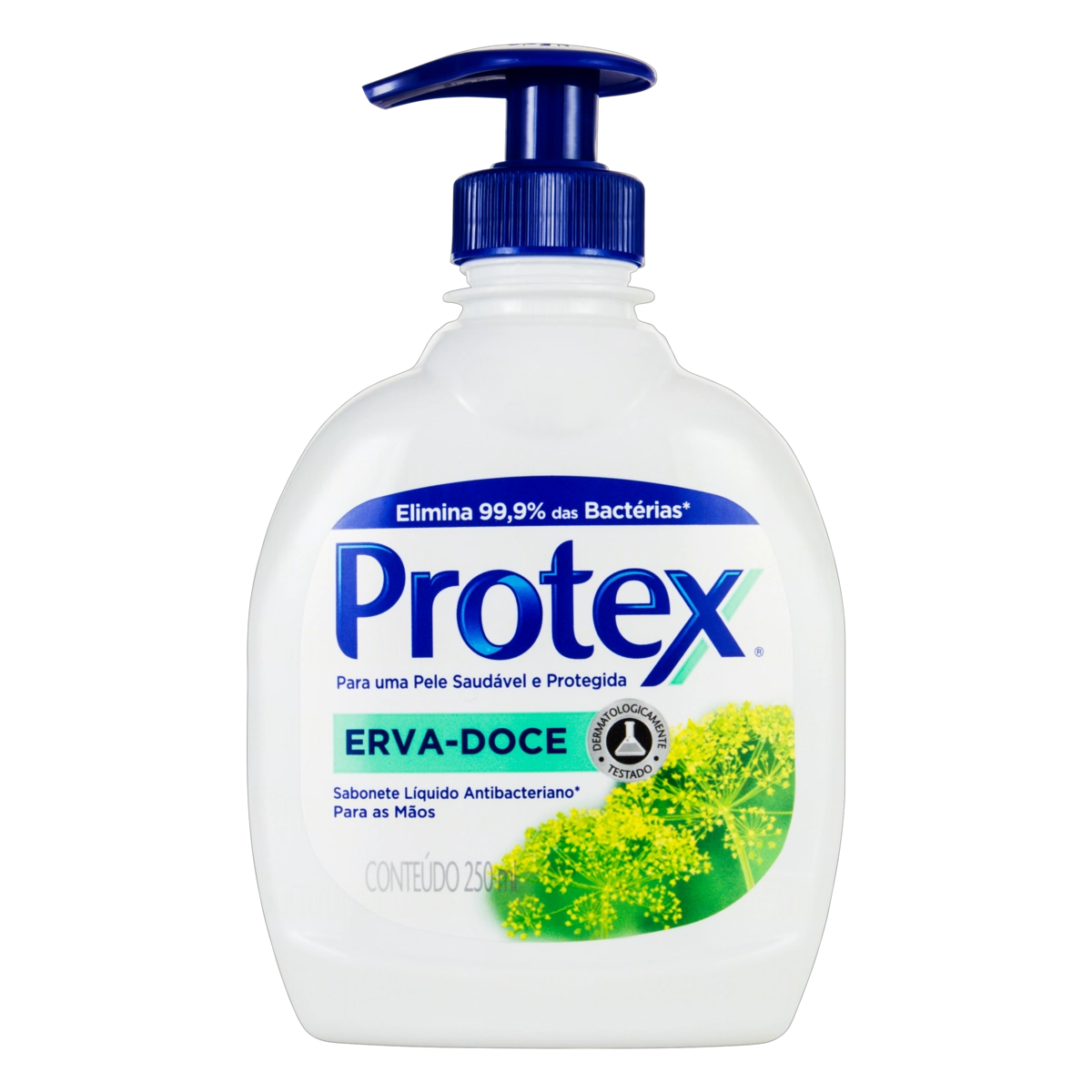Sabonete Líquido Para As Mãos Antibacteriano Erva Doce Protex Frasco 250ml