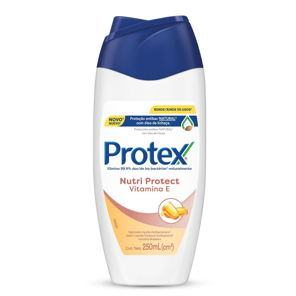 Sabonete Líquido Antibacteriano Protex Nutri Protect Vitamina E Frasco 250ml