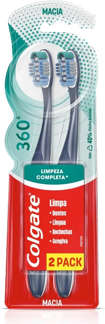 Escova Dental Macia Colgate 360° 2 Unidades