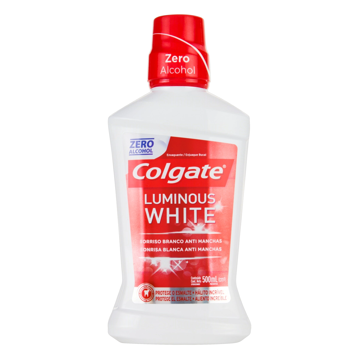 Enxaguante Bucal Zero álcool Colgate Luminous White Frasco 500ml