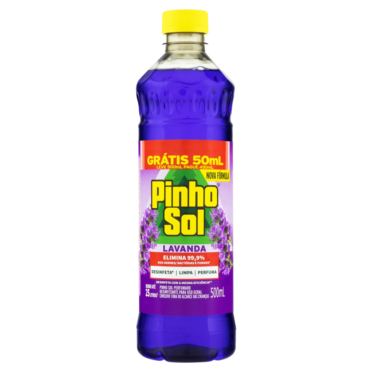 Desinfetante Uso Geral Lavanda Pinho Sol Frasco Leve 500ml Pague 450ml