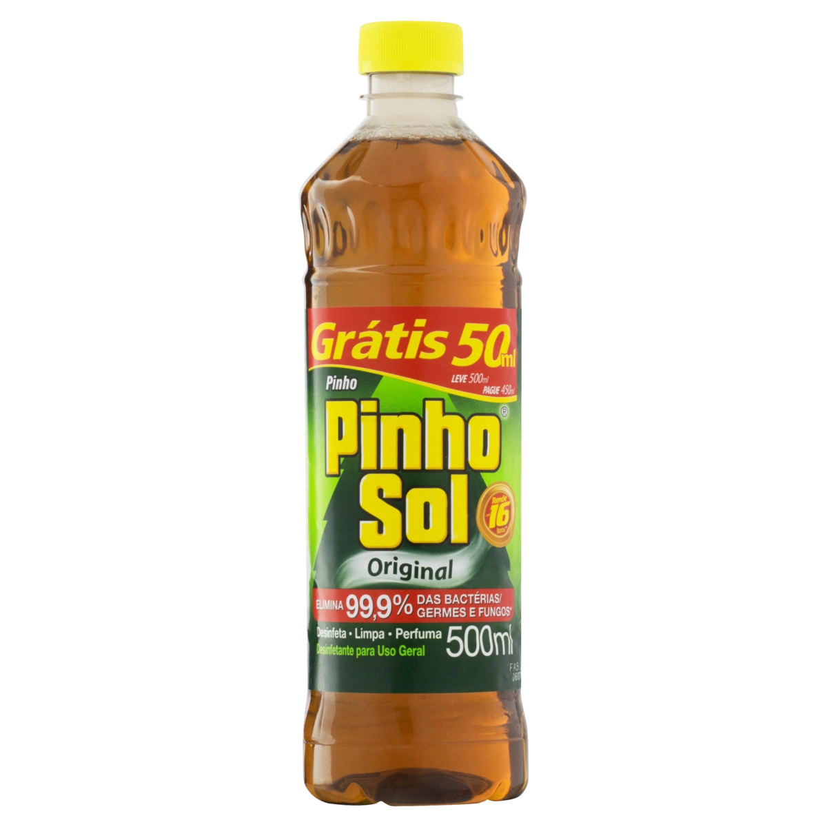 Desinfetante Uso Geral Original Pinho Sol Frasco Leve 500ml Pague 450ml