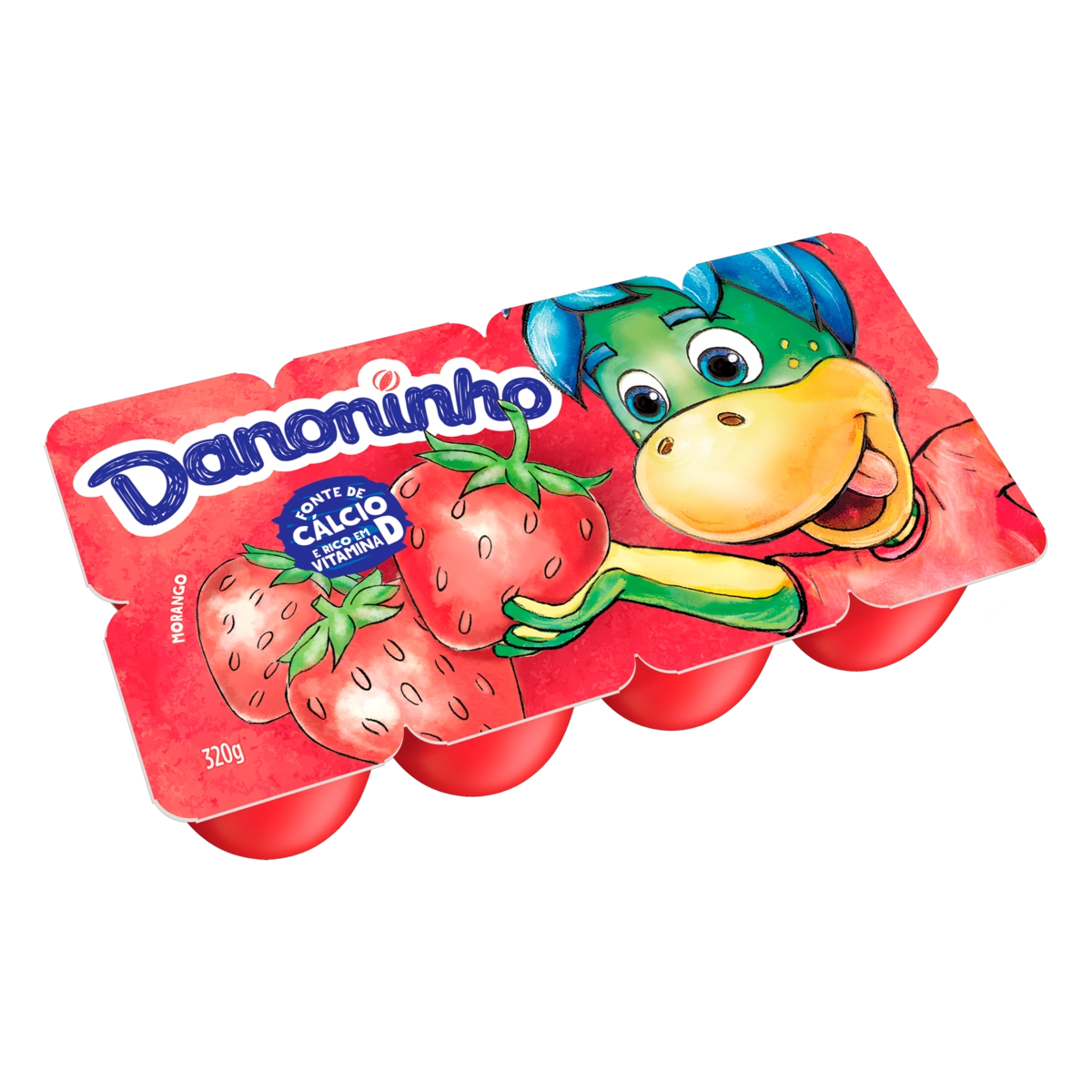 Queijo Petit Suisse Morango Danoninho Bandeja 320g 8 Unidades