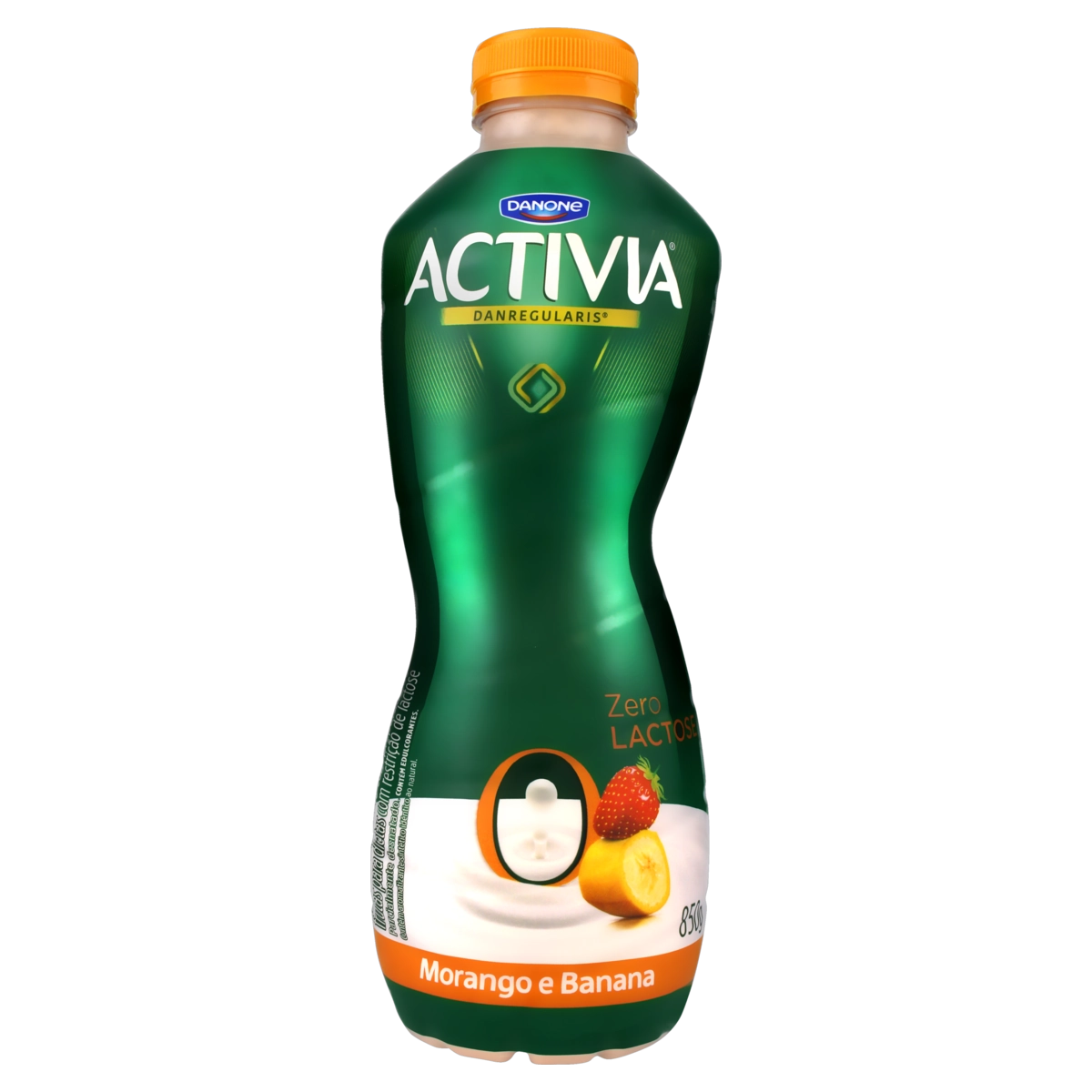 Leite Fermentado Parcialmente Desnatado Morango E Banana Zero Lactose Activia Garrafa 850g