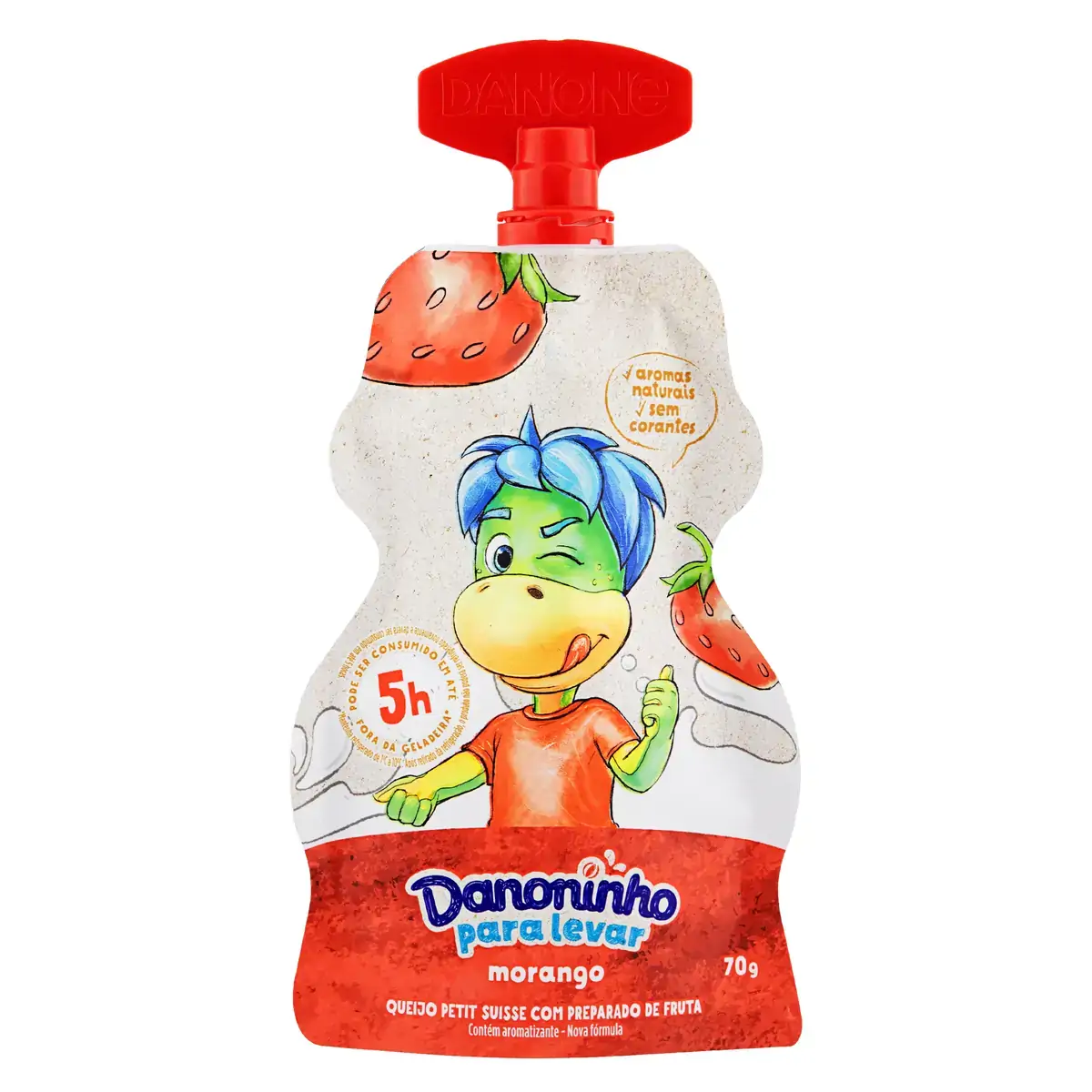 Queijo Petit Suisse Morango Danoninho Para Levar Pouch 70g