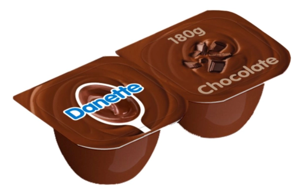 Sobremesa Láctea Chocolate Ao Leite Danette Bandeja 180g 2 Unidades