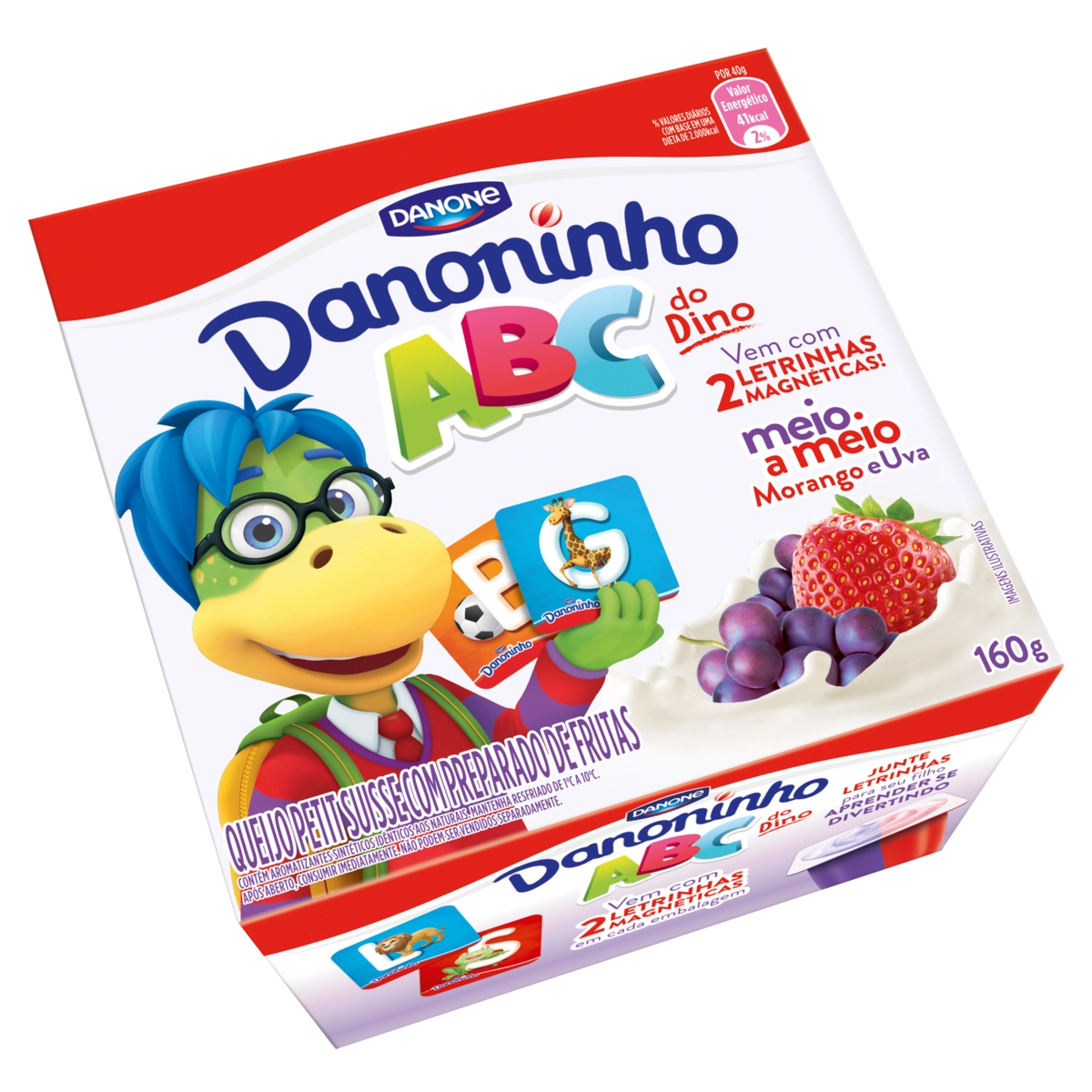 Queijo Petit Suisse Morango E Uva Danoninho Caixa 160g
