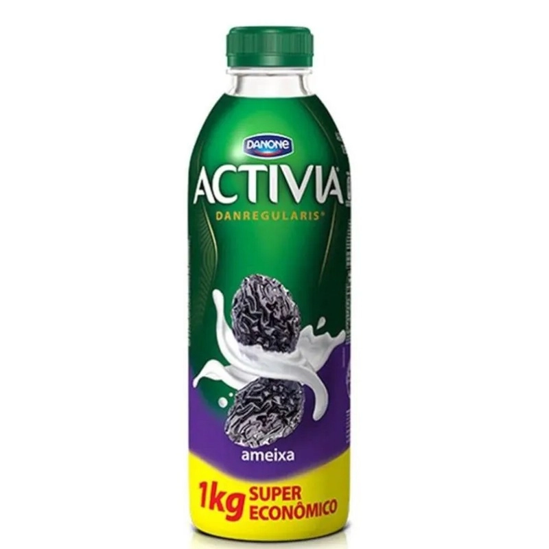 Leite Fermentado Parcialmente Desnatado Ameixa Activia Garrafa 1kg Embalagem Econômica