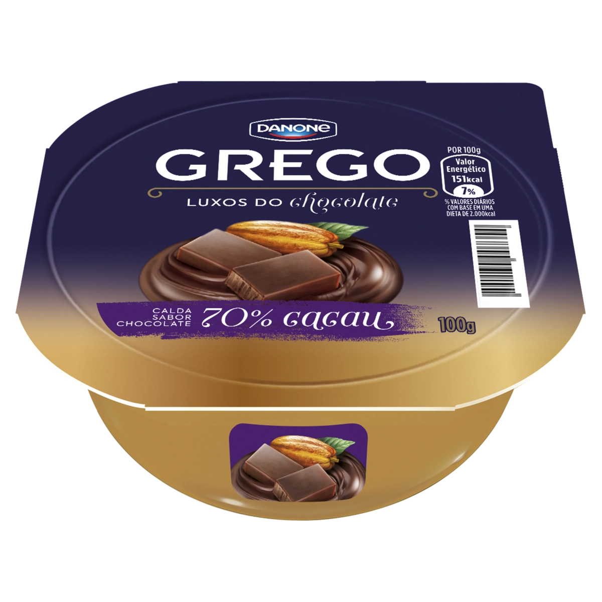 Iogurte Grego Calda Chocolate 70 Cacau Danone Luxos Do Chocolate Pote 100g