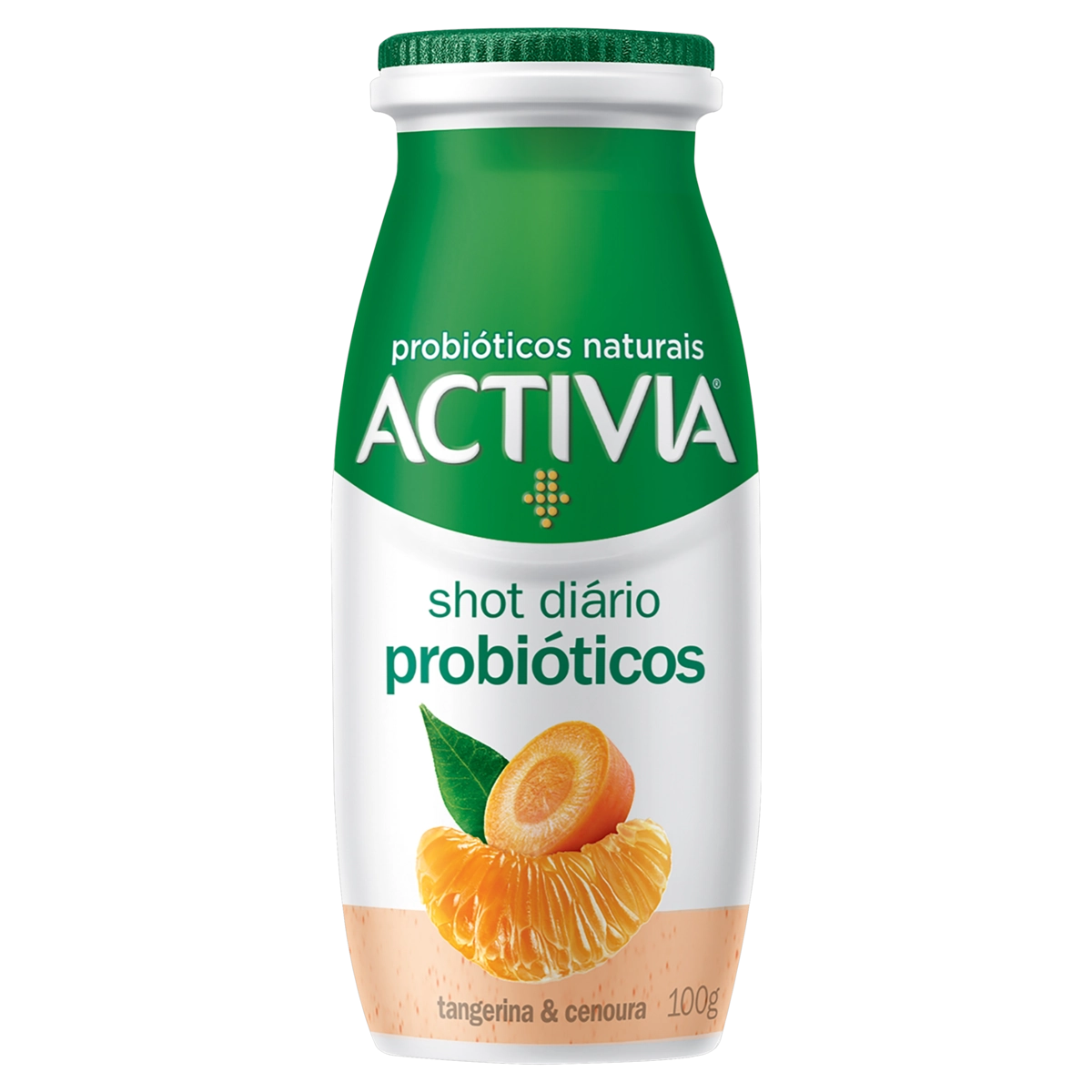 Leite Fermentado Tangerina E Cenoura Zero Lactose Activia Shot Diário Frasco 100g