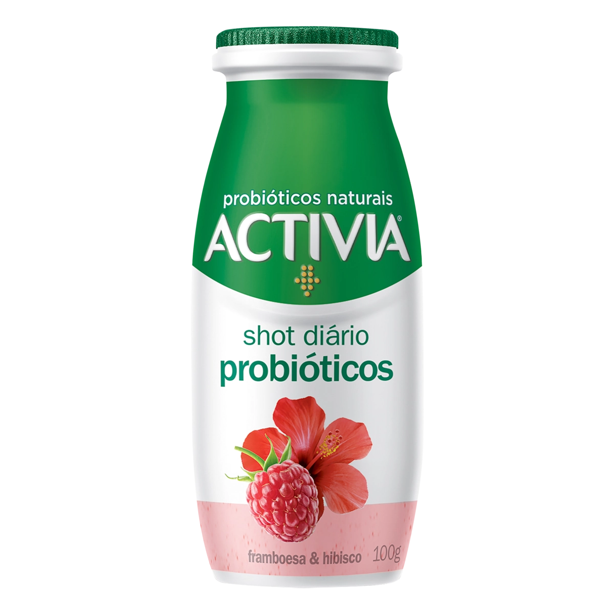 Leite Fermentado Framboesa E Hibisco Zero Lactose Activia Shot Diário Frasco 100g