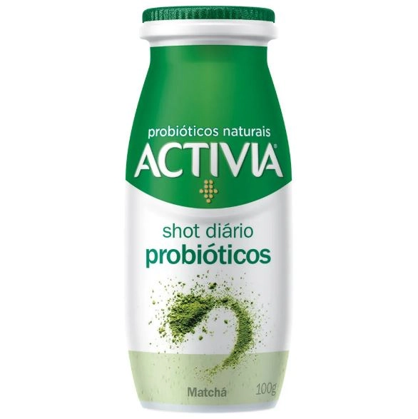 Leite Fermentado Parcialmente Desnatado Matchá Zero Lactose Activia Shot Diário Frasco 100g