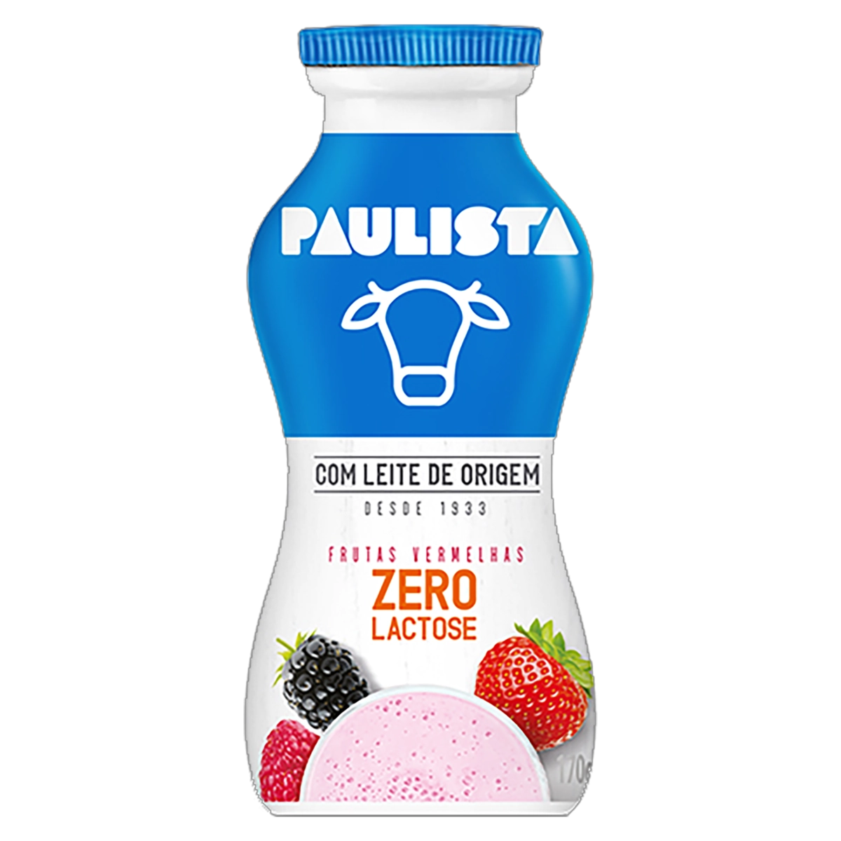 Leite Fermentado Frutas Vermelhas Zero Lactose Paulista Frasco 170g