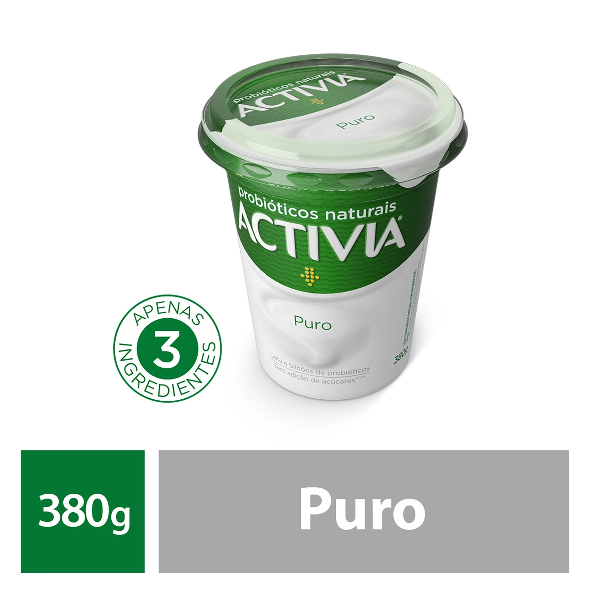 Leite Fermentado Integral Puro Activia Copo 380g