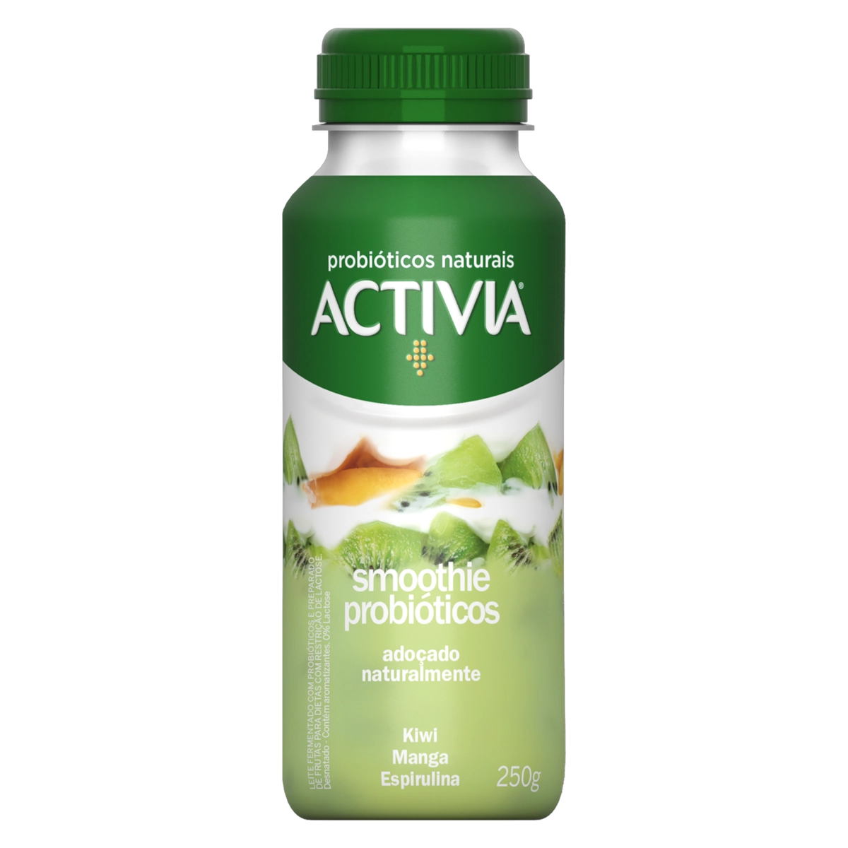 Smoothie Kiwi, Manga E Espirulina Zero Lactose Activia Frasco 250g