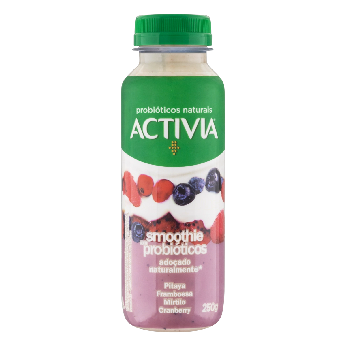 Smoothie Pitaya, Framboesa, Mirtilo E Cranberry Zero Lactose Activia Frasco 250g