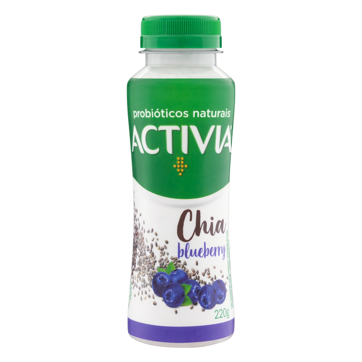 Leite Fermentado Parcialmente Desnatado Chia E Blueberry Activia Frasco 220g