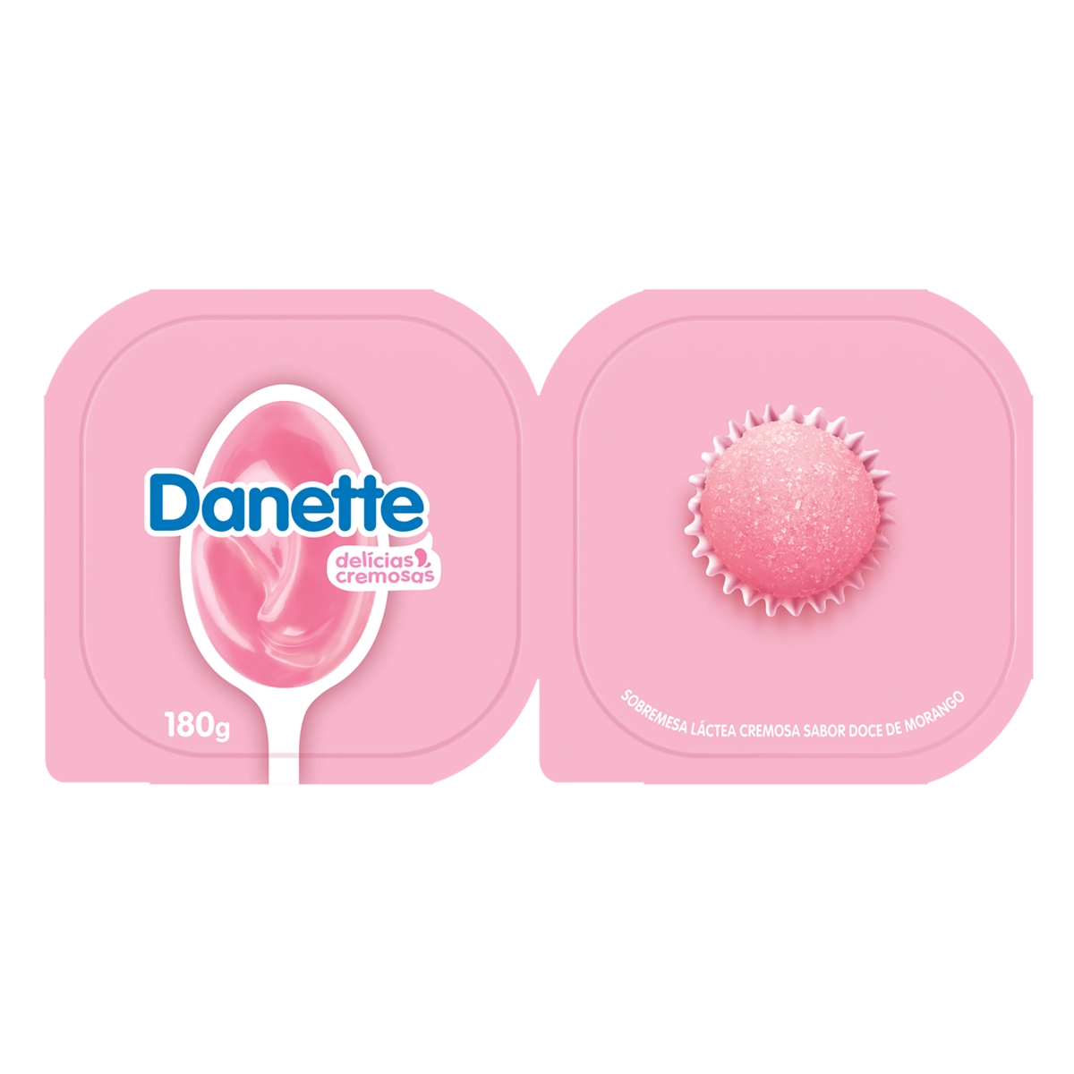 Sobremesa Láctea Doce De Morango Danette Bandeja 180g 2 Unidades