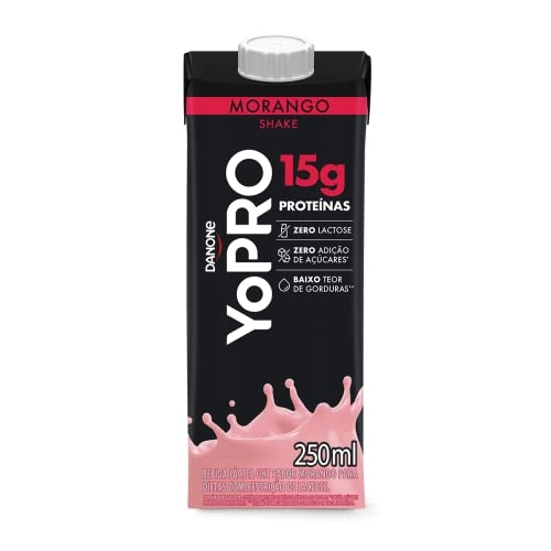 Bebida Láctea Uht Morango Zero Lactose Yopro Shake Caixa 250ml