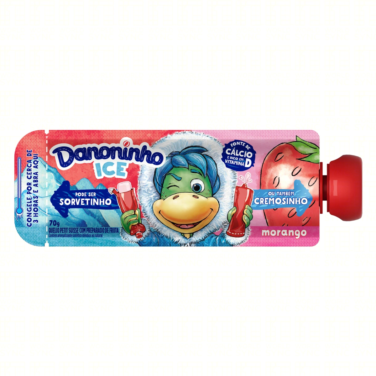 Queijo Petit Suisse Morango Danoninho Ice Squeeze 70g