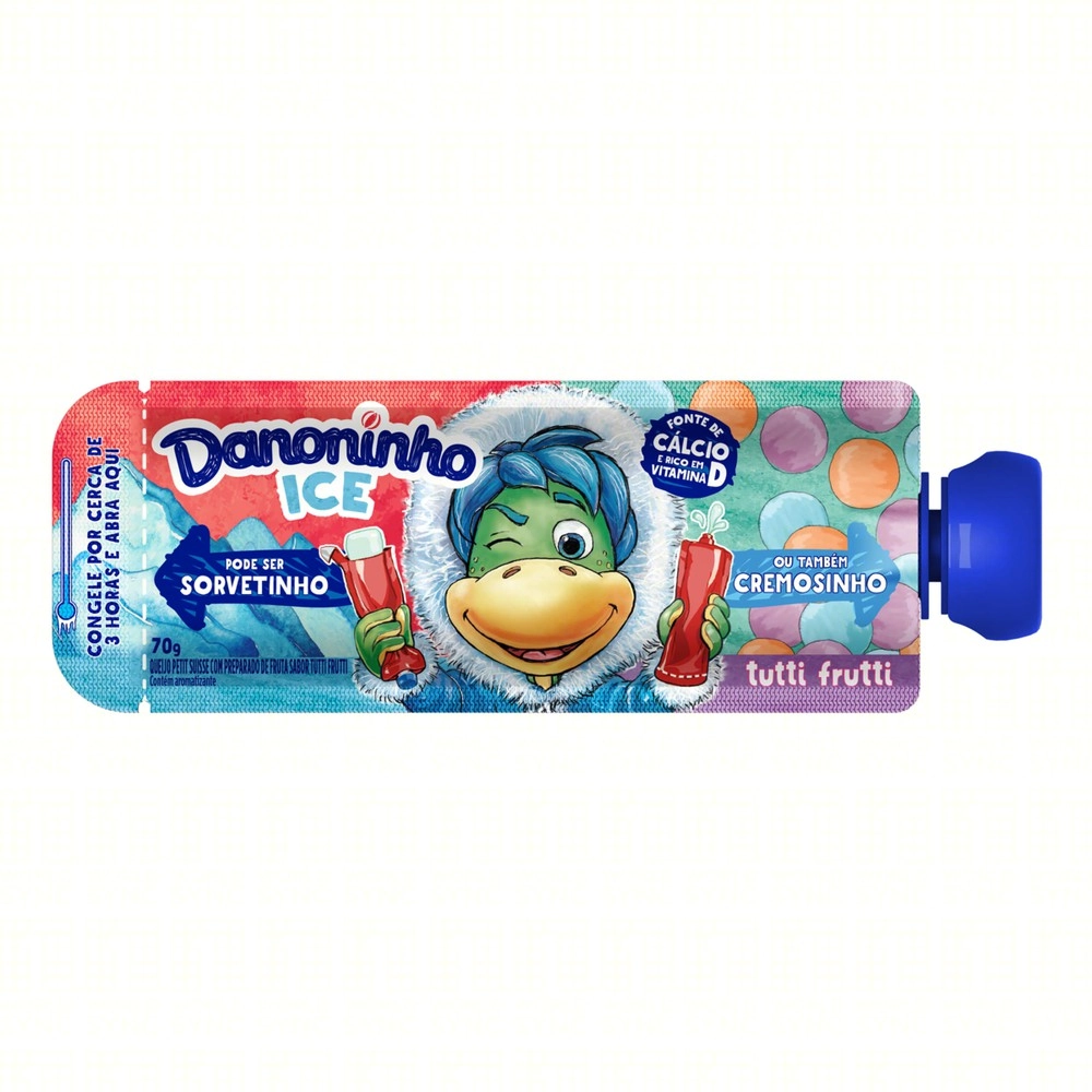 Queijo Petit Suisse Tutti Frutti Danoninho Ice Squeeze 70g