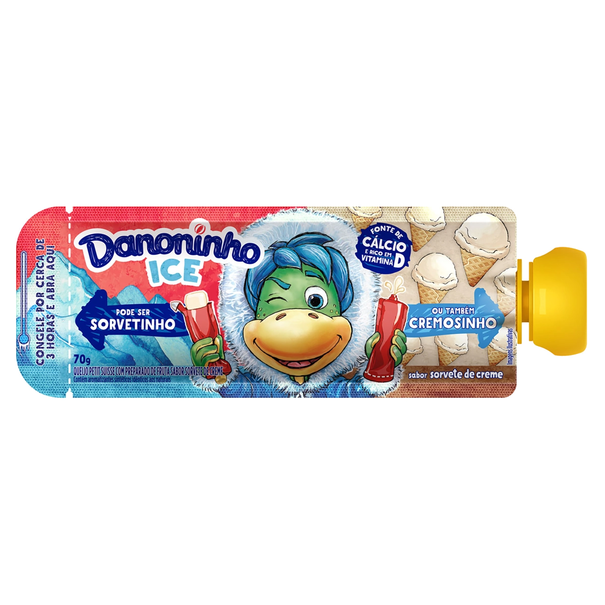 Queijo Petit Suisse Sorvete De Creme Danoninho Squeeze 70g