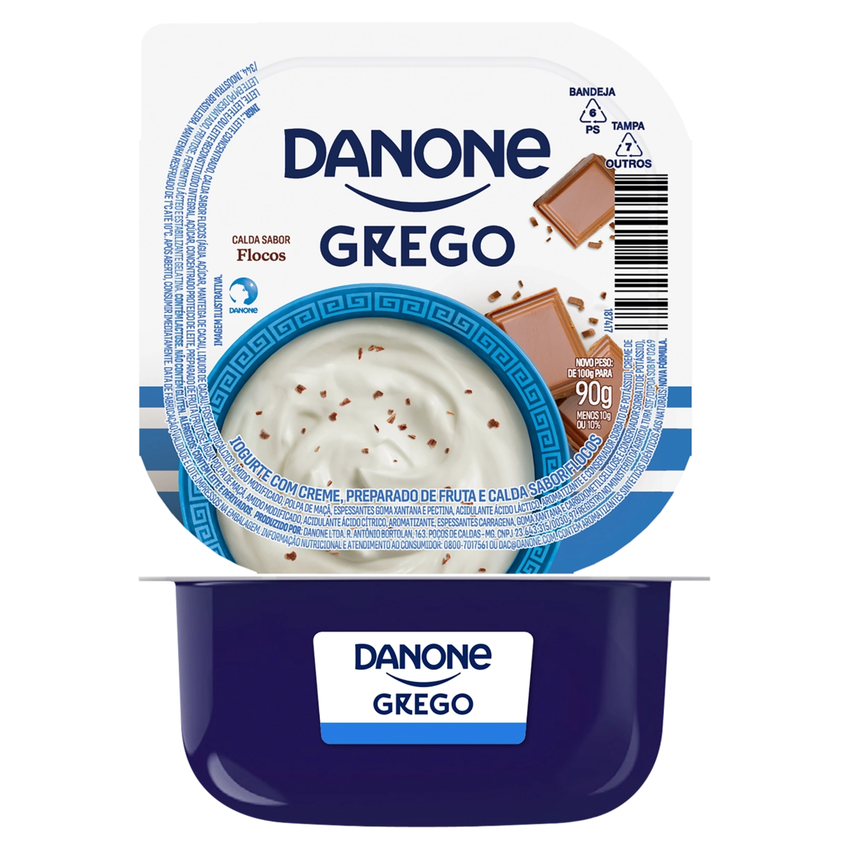 Iogurte Grego Calda Flocos Danone Pote 90g