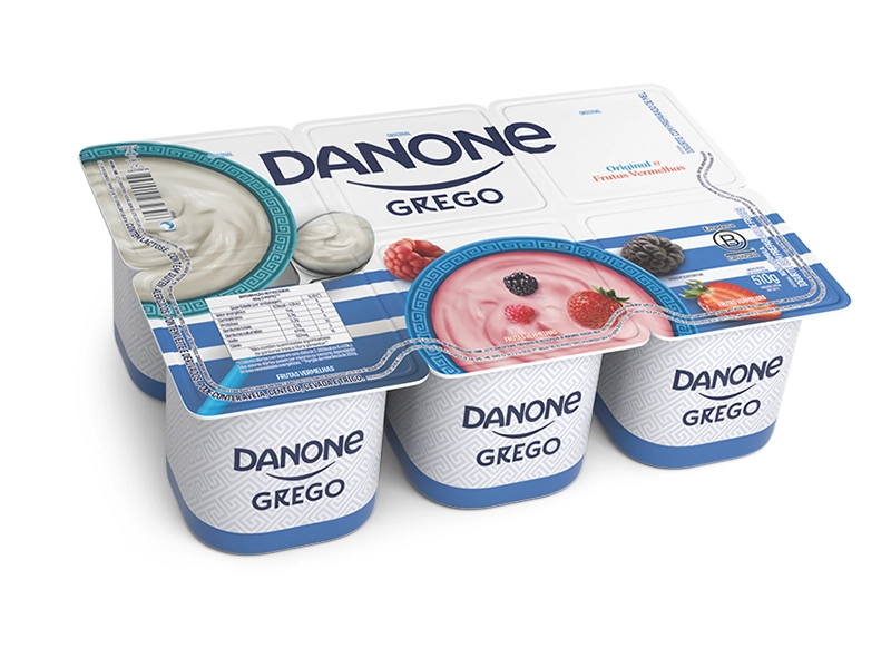 Iogurte Integral Grego Original Frutas Vermelhas Danone Bandeja 510g 6 Unidades