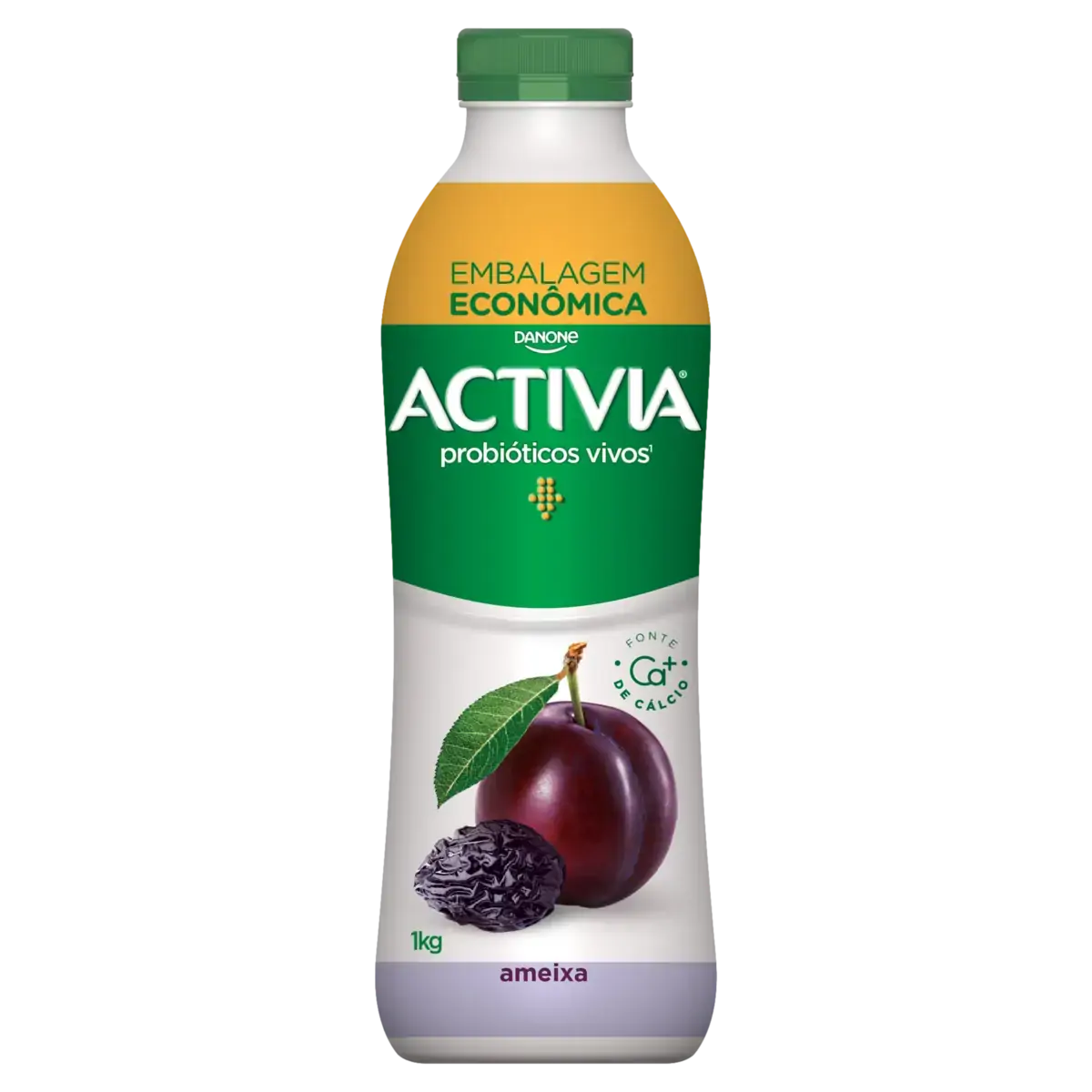 Leite Fermentado Parcialmente Desnatado Ameixa Activia Garrafa 800g