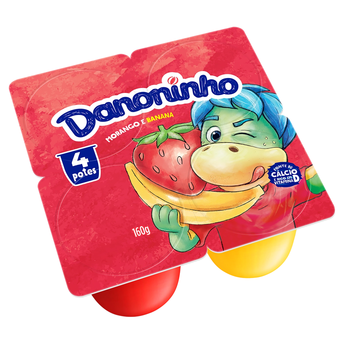 Queijo Petit Suisse Morango Banana Danoninho Bandeja 160g 4 Unidades