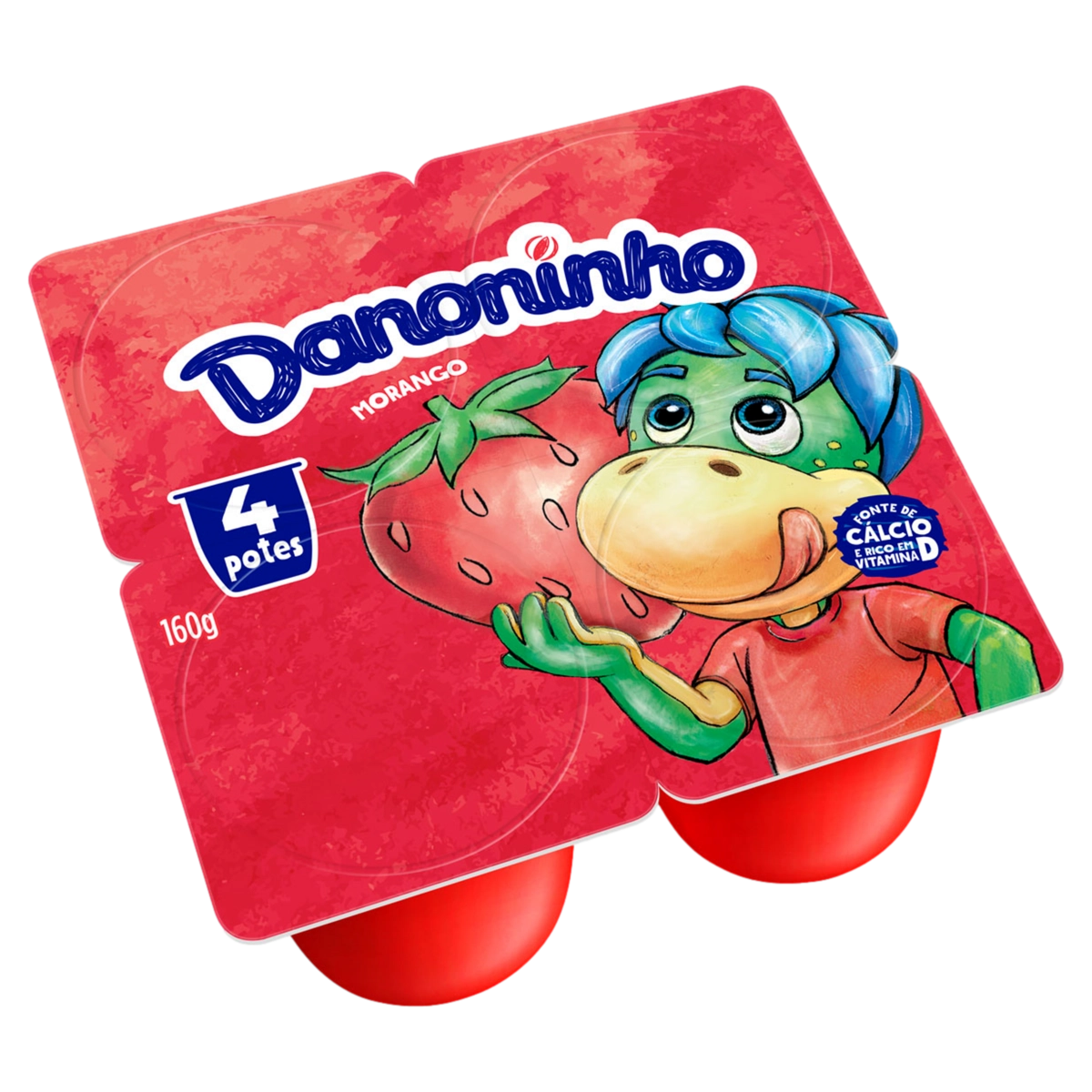 Queijo Petit Suisse Morango Danoninho Bandeja 160g 4 Unidades