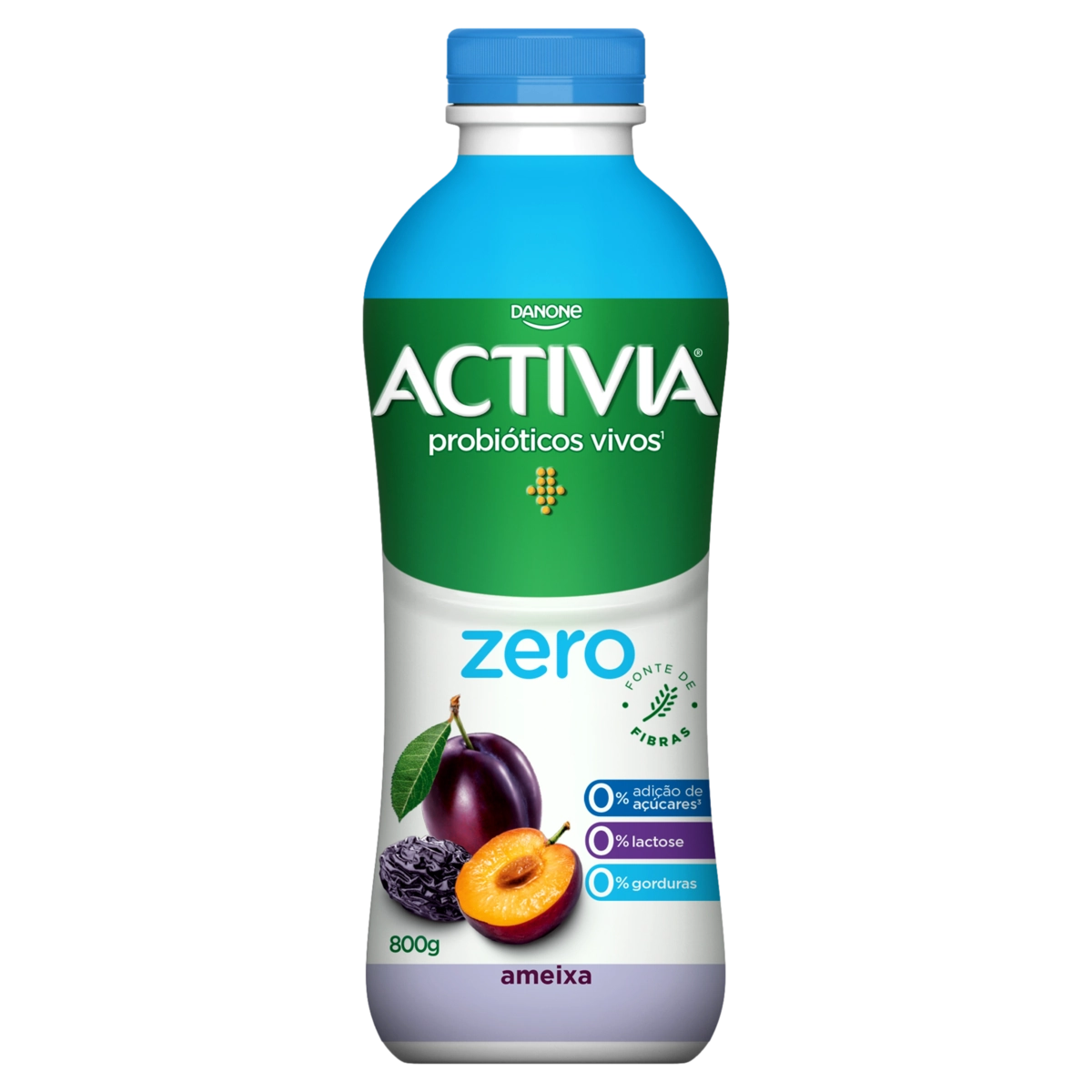 Leite Fermentado Desnatado Ameixa Zero Lactose Activia Zero Garrafa 800g